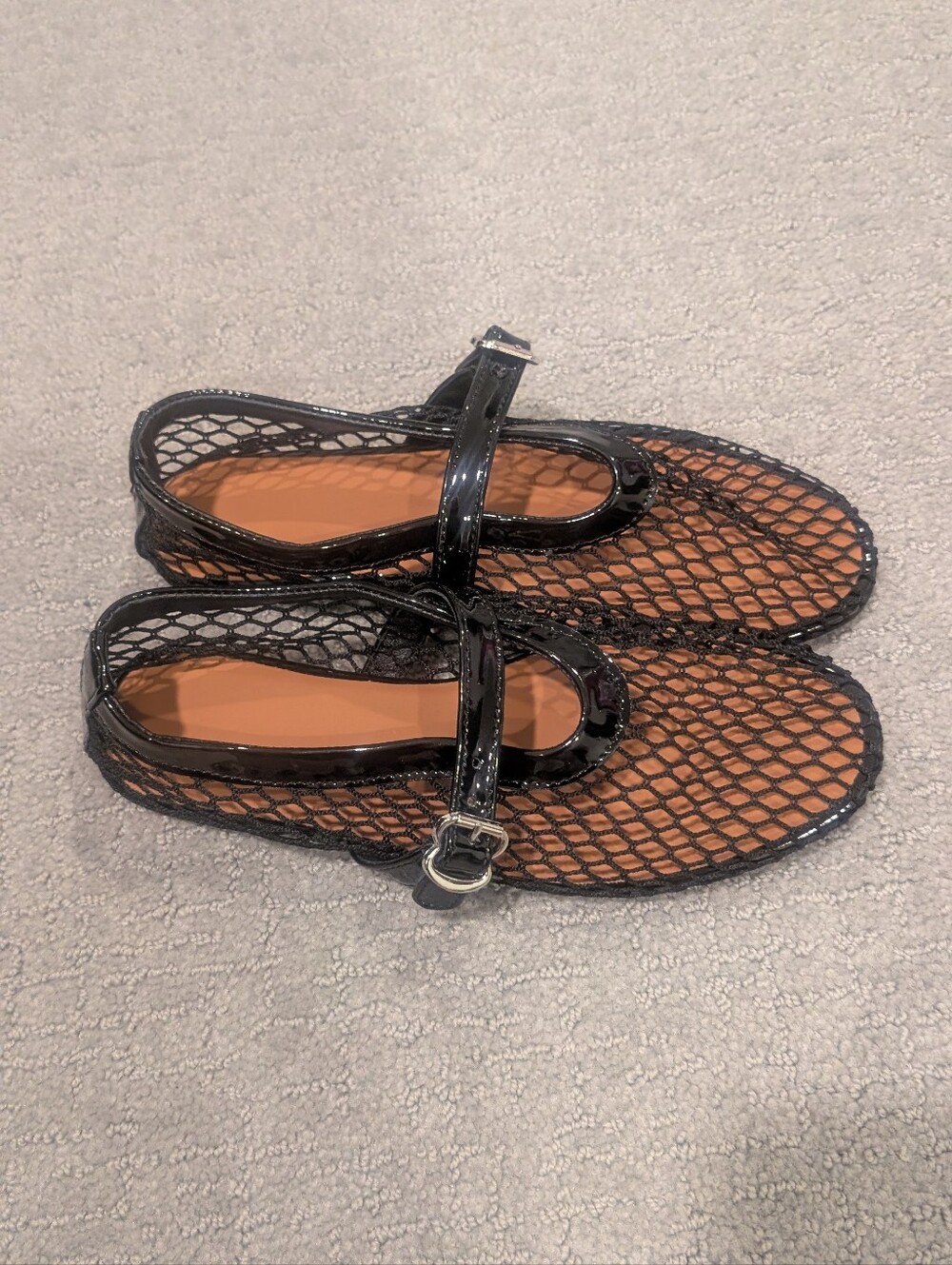 Black Mesh Mary Jane Flats - Women's Stylish Slip-Ons
